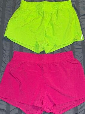 Women’s Neon Green & Hot Pink Augusta Shorts Ladies size Small 2 pairs shorts